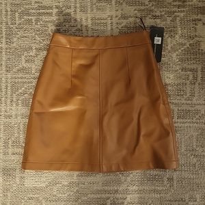 French Connection Leather Mini Skirt NWT